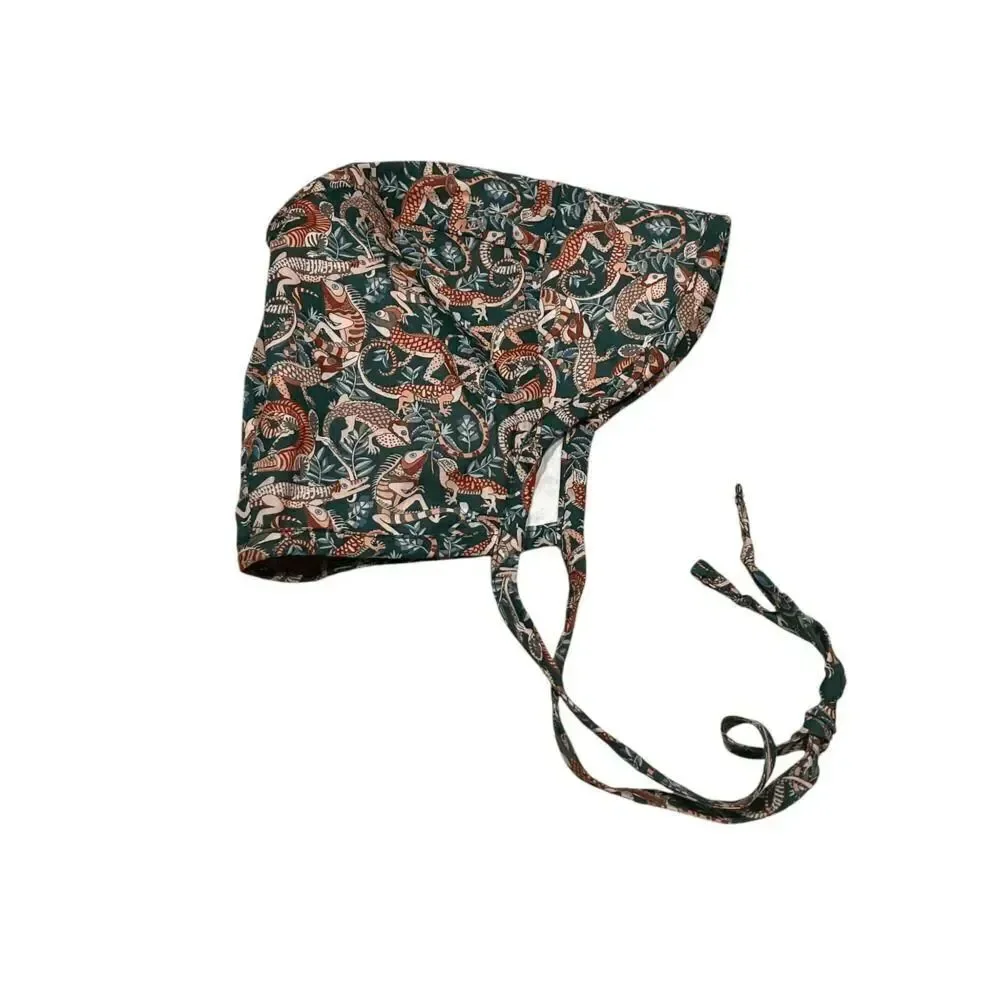Briar Brimmed Winston Bonnet Lizard Print Liberty Fabric Size 18-24M